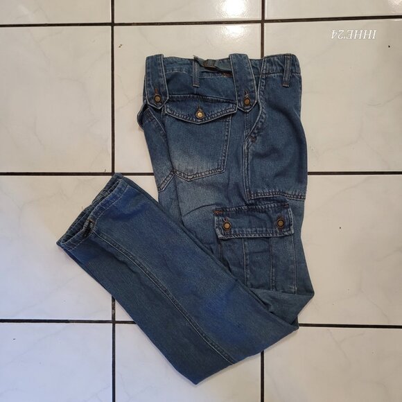 Simple Society Junior Girl Denim Cargo Pants Size 00/23 - Picture 7 of 8